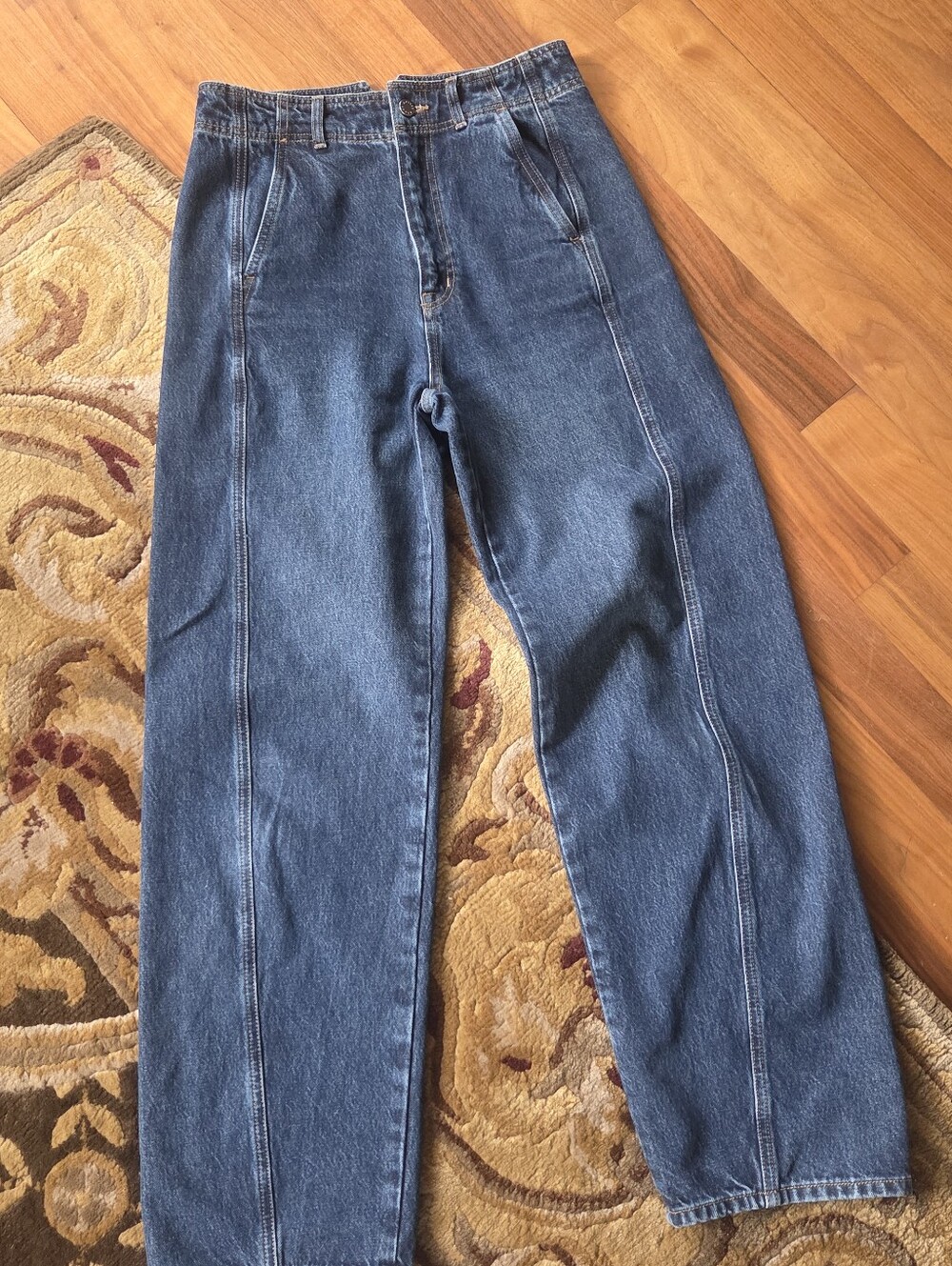 APIECE APART Meridian Jean - Twisted Hem - High Waisted - Dark Wash - Size 28